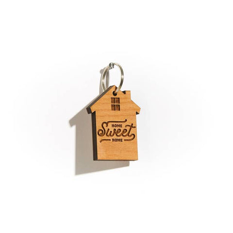 Home Sweet Home Wood Keychain